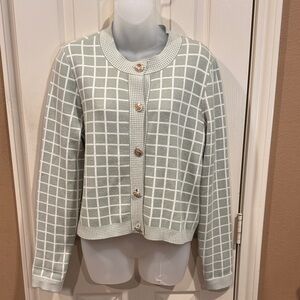 Marled Olive Button-Front Cardigan. Sz Medium